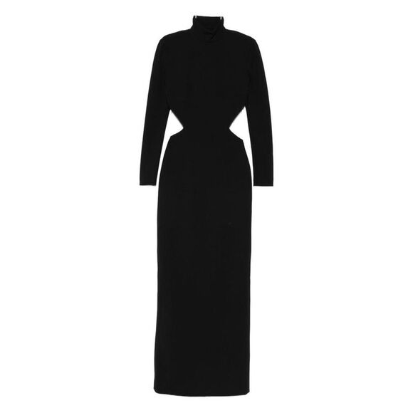 SOLACE LONDON Cutout Turtleneck Maxi Dress Women BLACK Dresses - Picture 1 of 5